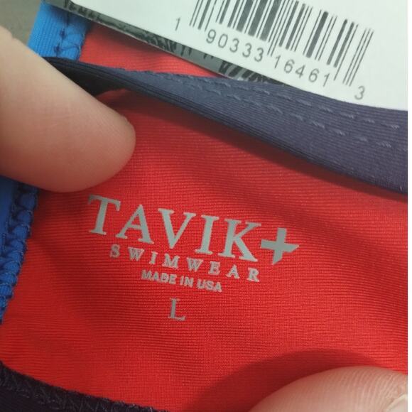 Tavik Swimwear NWT Size Large Jett Swim Separates Red Triangle Bikini TOP Only - Picture 4 of 6